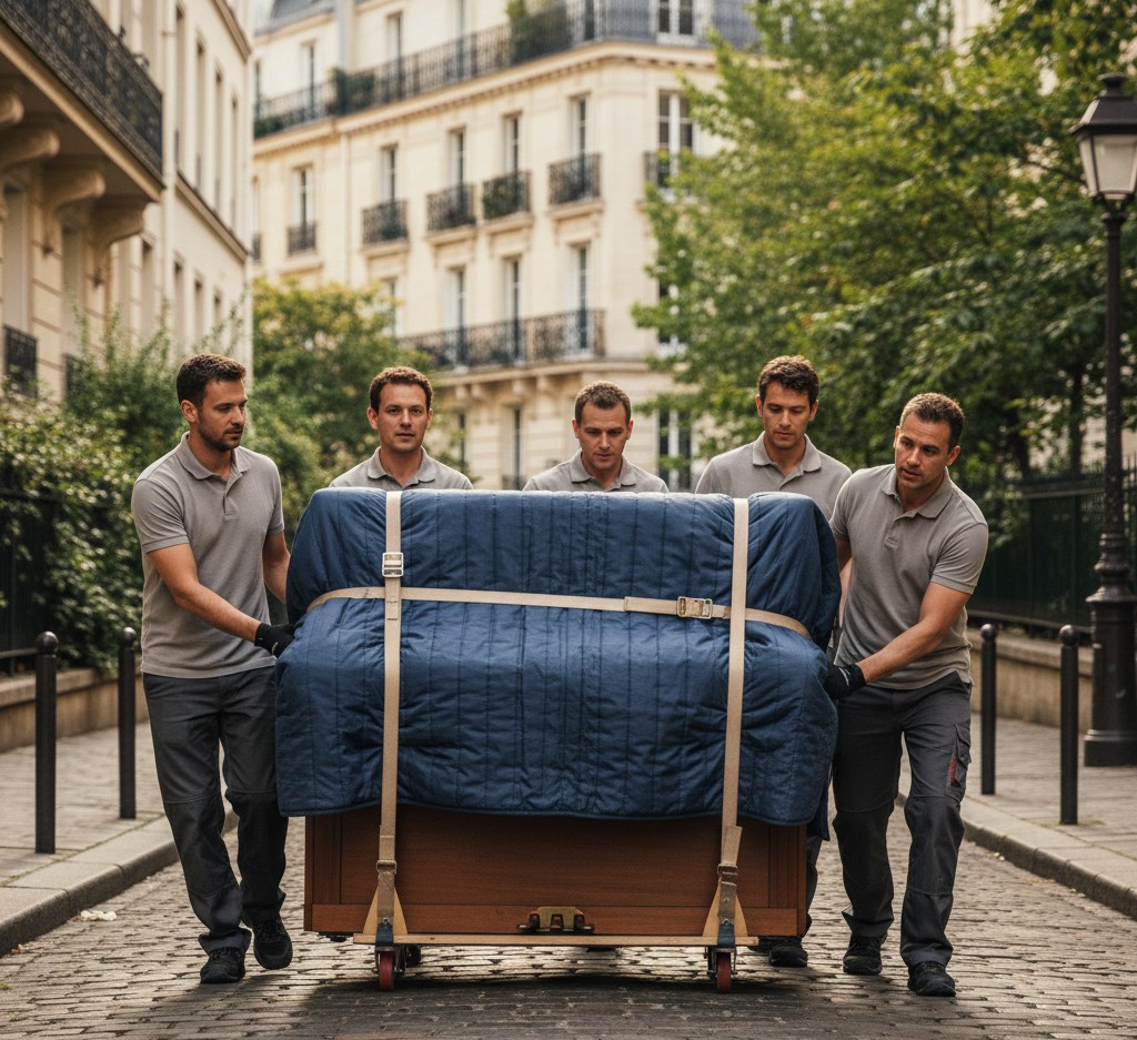 Transport de piano dans le 14ᵉ arrondissement de Paris