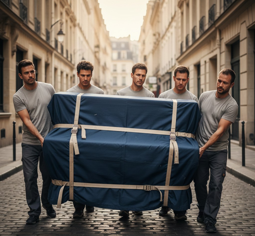 Transport de piano dans le 6ᵉ arrondissement de Paris